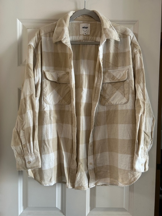 aerie Tops - Aerie Beige Plaid Shirt size L